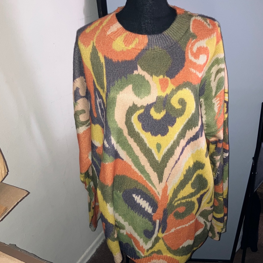 Colorful Abstract Patterned Sweater